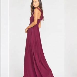 Show me your mumu June Maxi Dress bridesmaid merlot chiffon